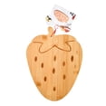 thumbnail image 2 of Cook with Color 9.5" x 12" Wood Cutting Board, Decorative Fruit Shaped Serving and Slicing Board, Strawberry, 2 of 5