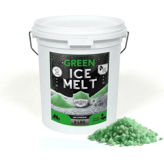 Green Ice -25°F Effective, Pet Safe Eco-Friendly De-Icer, Fast-Acting for Driveways, Walkways & , 8 lb Pail