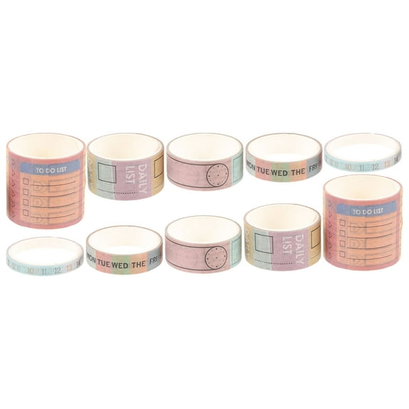 YSNOOWE 10 Rolls Cute Planner Tape Assorted Color for Diary 78.60X1.38X0.04in