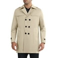 thumbnail image 5 of INSPIRE CHIC Trench Coat for Men's Notch Lapel Double Breasted Windbreaker Long Jacket Overcoat XS Khaki, 5 of 6
