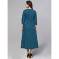 thumbnail image 3 of Idalia Teal Color Striped Flared Kurta, 3 of 5
