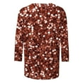 thumbnail image 5 of Mgmyaa Women's Sequin Printed Blouses 3/4 Sleeve Crew Neck Tops Casual Fashion T-Shirts, 5 of 5