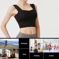 thumbnail image 3 of TFixol Mujer Sujetador deportivo Push-up A prueba de golpes Acolchado Crop Tops Empalme Tank-Top, 3 of 8