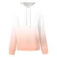 thumbnail image 4 of Ecqkame Womens Hoodies Casual Hooded Gradient Color Sweatshirt Long Sleeve Drawstring Tops with Pocket G-Orange S on Clearance, 4 of 4