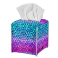 thumbnail image 7 of ZUXONGSY Fish Scales Square Tissue Box Covers PU Leather Household Tissue Holder Decorative Tissue Organizer Waterproof Tissue Cover for Bathroom,Car,Bedroom, Hotel, Office, 7 of 7