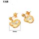 thumbnail image 2 of Pendientes de botón con forma de corazón de circonita cúbica dorado Yashi Joyería de acero inoxidable, 2 of 5