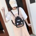 thumbnail image 1 of Mochila estilo preppy para mujer con estampado de lona, ​​bolso para niñas con insignia (negro) Tmvgtek Para estrenar, 1 of 9