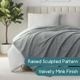 thumbnail image 2 of Vellux King Plush Texture Blanket | Ultra Soft Lightweight All-Season Throw | Grey, 2 of 6