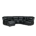 thumbnail image 4 of AC Pacific 7 Piece Traditional Dacron Fiber Reclining Living Room Set Black, 4 of 10