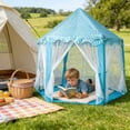 thumbnail image 4 of Horivan Play Tent Indoor Outdoor Pop Up Castle Playhouse with Carry Bag for 3-4 Children, Princess Theme Large Play Space for Parties Camping Backyard, 4 of 6