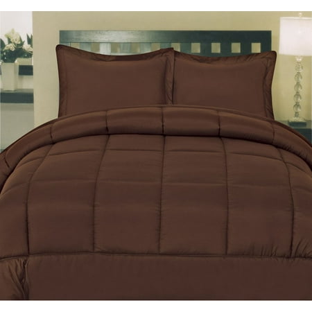 Cream And Red Comforter White Goose Down Alternative Comforter, Brown, Full, Luxury goose down-alternative comforter for year round By Sweet Home Collection,USA ()