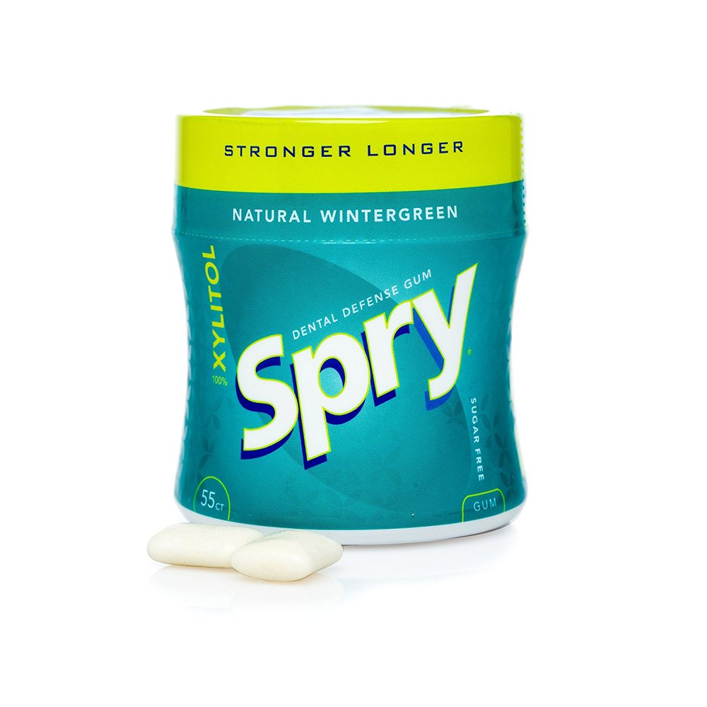 Spry Wintergreen Gum 55 Count Jar