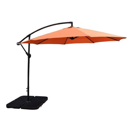 Oakland Living Corporation Oakkand Living Orange 10-foot Polyester Troy Umbrella and 4 Piece Fillable Stand