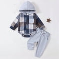 thumbnail image 2 of TOWED22 Newborn Baby Boy Clothes Infant Boy Outfits Baby Hoodie Romper Fall Winter 0 3 6 9 12 18 24 Months Baby Clothes for Boy,Grey,1-3 M, 2 of 8