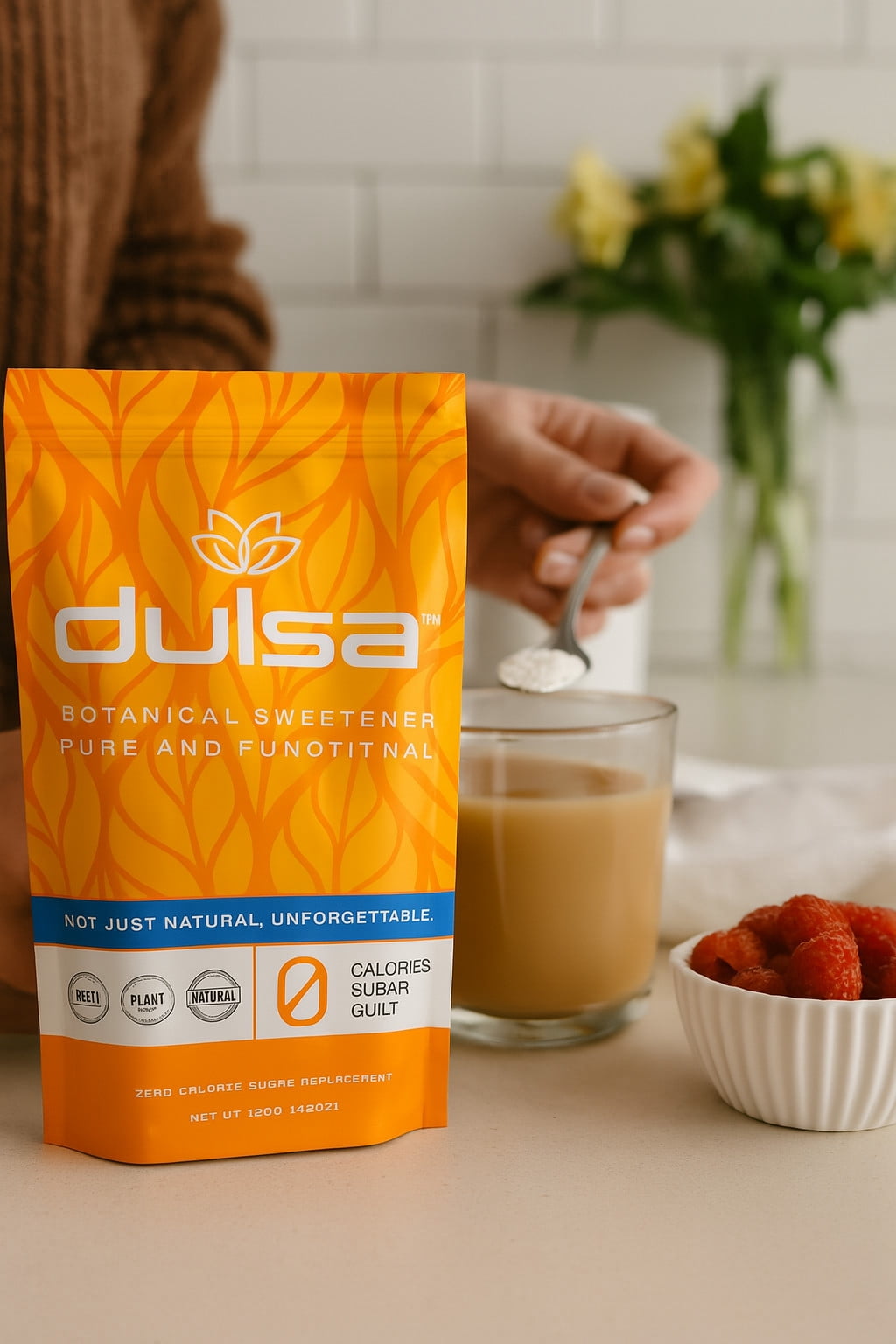 Dulsa Botanical Sweetener, Pure & Functional, Natural Sugar Alternative, Plant-Based Ingredients with Probiotics, Yacon Root, Monk Fruit, Zero Calories, Zero Sugar Alcohols, 120 grams, 4.24 ounces