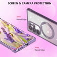 thumbnail image 3 of Magnetic Case for Samsung Galaxy S22 Ultra 5G with Gradient Glitter,[Compatible with MagSafe]Luxury Plating Cute Clear Bling Sparke Case for Women Girls,Shockproof TPU Protective Cover-Purple, 3 of 7