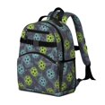 thumbnail image 2 of Football and Splash Navy Pattern Cute School Backpack Bag for School with Padded Back and Adjustable Shoulder Straps 15.25"x11.5"x5.25", 2 of 5