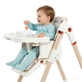 thumbnail image 5 of Clearance Cochildor Foldaway 3-in-1 High Chair for Babies & Toddlers, with 5 Point Harness, Tray, Foot Rest and Wheels, White, 5 of 9