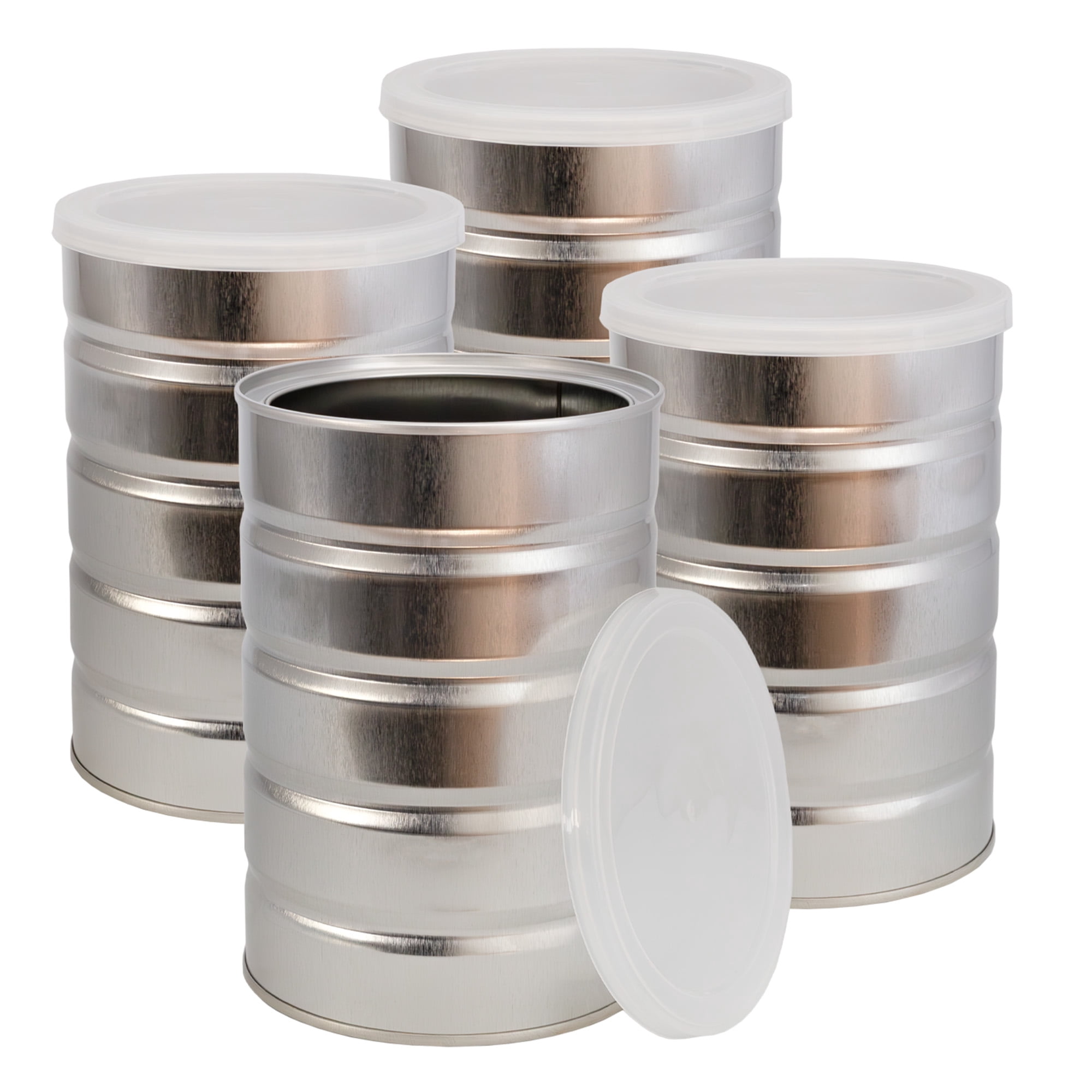 Cornucopia Brands Empty Coffee Cans (4-Pack); Metal Cans for Kitchen Storage, Coffee Packaging and Arts & Crafts