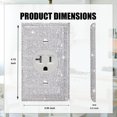 thumbnail image 2 of Shiny Silver Rhinestones Wall Plates Light Switch Decorative Cover Plate Single Toggle Ethernet Wall Outlet Electrical Outlet, 2 of 5