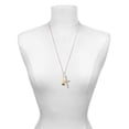 thumbnail image 3 of Delight Jewelry Goldtone Stemmed Rose I Have Plans for You Engraved Cross Zoey Necklace, 28", 3 of 4