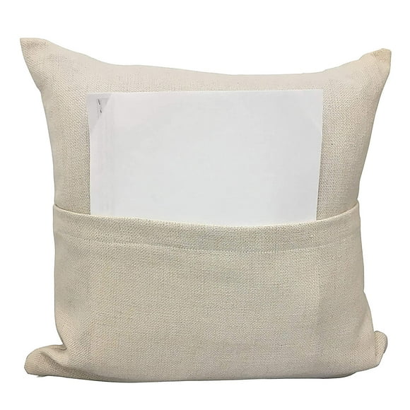 Hometex Canada Linen Look Sublimation Polyester Pillow Covers with Hidden Zipper - Faux Linen Blank Décor Heat Press Printing Throw Pillow Cover