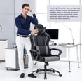 thumbnail image 5 of Comfy Rolling Video Game Chair for Adults, Ergonomic Office Chair with Lumbar Support, Height Adjustable Reclining Gaming Chair for Office, Home, Bedroom, Grey, 5 of 7