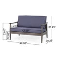 thumbnail image 4 of Patio Loveseat and Coffee Table Set with Cushions, Acacia Wood Outdoor Furniture for Garden Backyard Porch Poolside, Minimalist Conversation Seating, 4 of 9