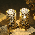 thumbnail image 3 of Set of 2 Metal Battery Powered 9''High Accent Cordless LED Bulb Huge Fan Patterned Battery Lamp for Weddings Parties Patio Garden Indoors Outdoors Table Bed Room, 3 of 6