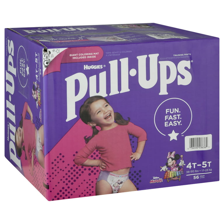 Huggies Pull-Ups Girls' Potty Training Pants, 4T-5T (38-50 lbs), 56 Count 