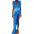 thumbnail image 2 of QHFBli Women One Piece Swimsuit V-Neck Ruffle Bathing Suit Padded Monokini, 2 of 7