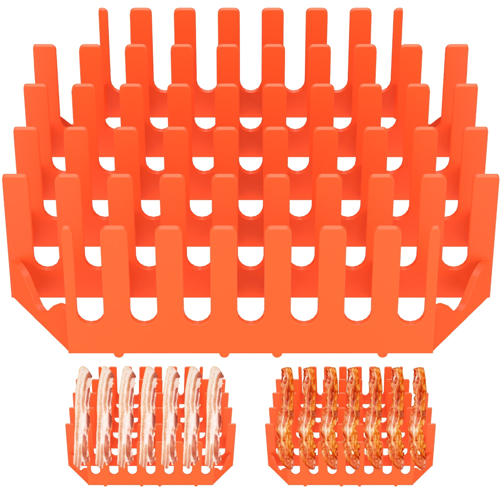 Microwave Bacon Cooker with Tray Silicone Crispy Bacon Maker for