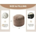 thumbnail image 5 of Round Pouf Ottoman for Living Room 20"x15" Bean Bag Ottoman Soft Top Comfortable Small Foot Stool Foot Rest Pouf Brown Tall Footstool Ottomans Round Hassock Boho Furniture Floor Poufs for Sitting, 5 of 12