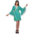 thumbnail image 2 of Moomaya Peignoir en Coton pour Femmes Robe de Chambre Imprimée Courte pour Douche Nuptiale, 2 of 6