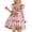 Pink, variant on NAISIBABY Girls Smock Dresses, Square Neck Prints Ruffled Sleeve Birthday Wedding Party Princess Dress Wine Size 7-8
