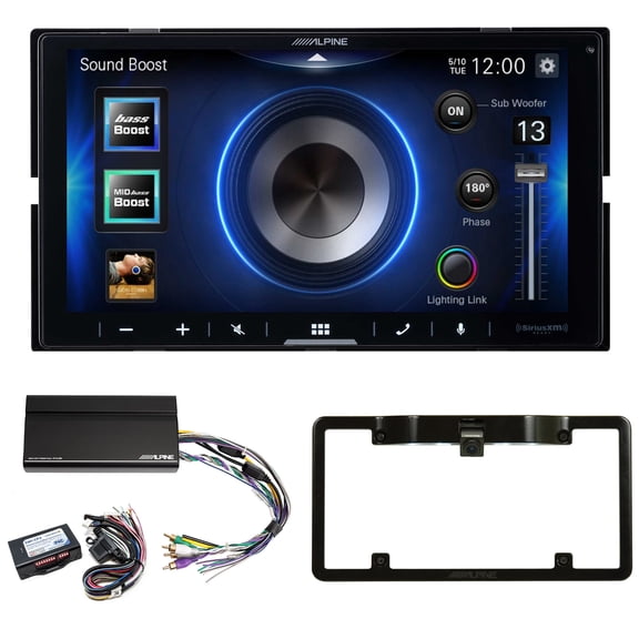 Alpine iLX-W670 with Apple CarPlay, Android Auto Includes KTA-450 4-Channel Amplifier, Back up Camera, License Plate Fame, SXV300 Sirius XM Tuner