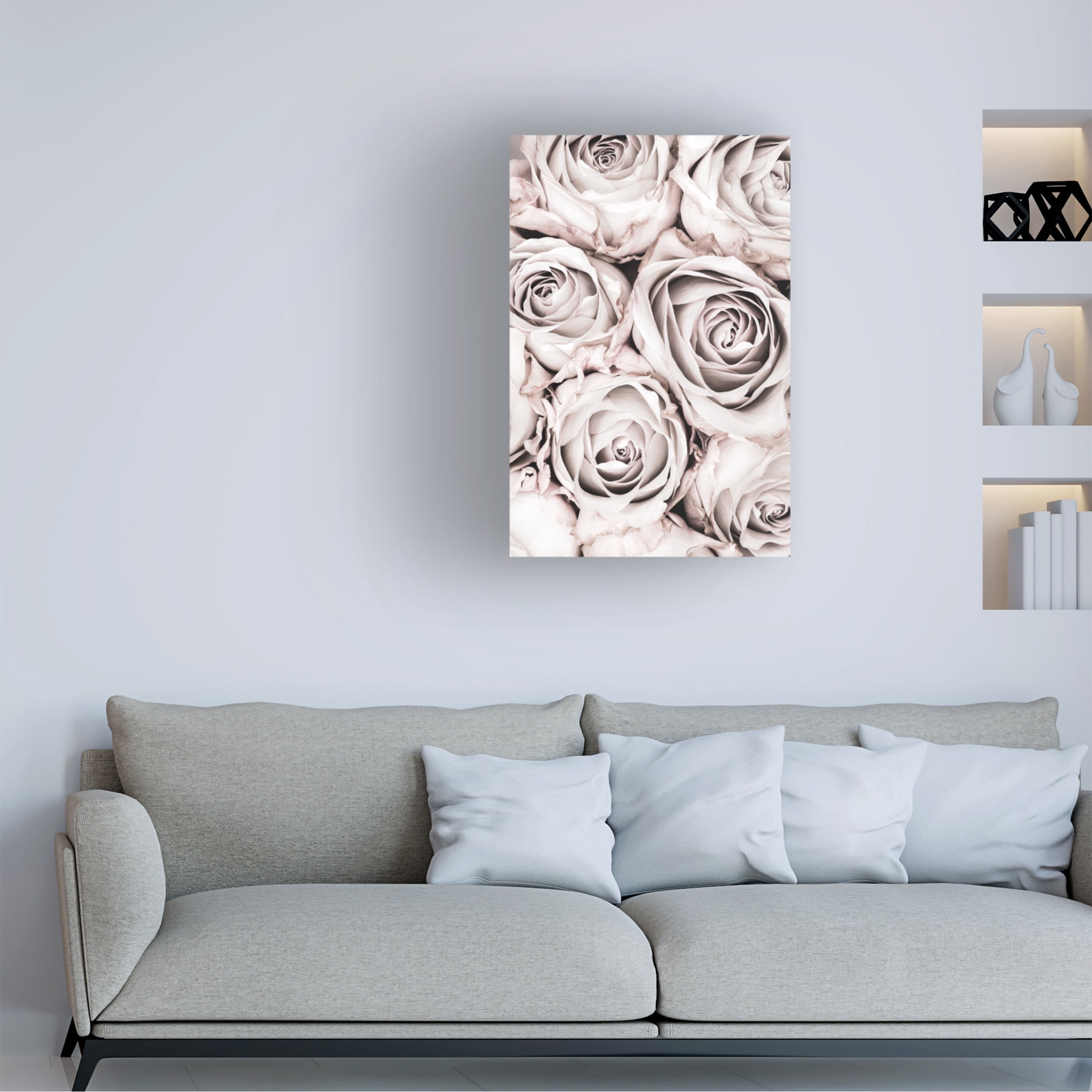 1x Studio III 'Grey Roses No 01' Canvas Art