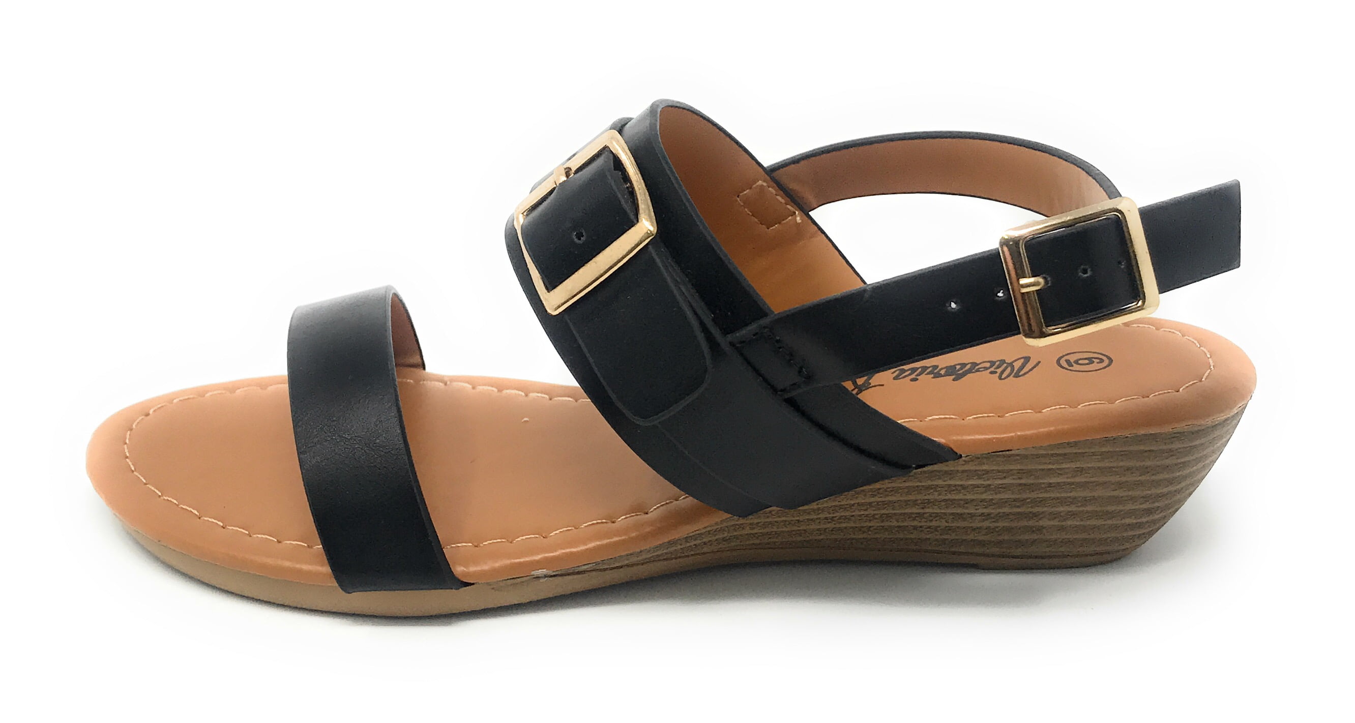Victoria K Women's Wedge Buckle sandal