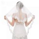 thumbnail image 1 of Wedding Lace Veil Short Sparkle Waist Veils 2 Tier Soft Tulle Bridal Veils with Comb (beige), 1 of 5