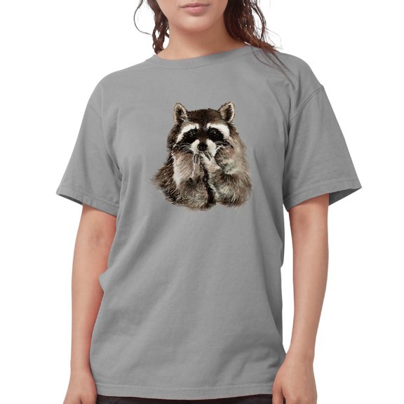 CafePress - Cute Humorous Watercolor Raccoon Blowing A Kiss T - Womens Comfort Colors® Shirt