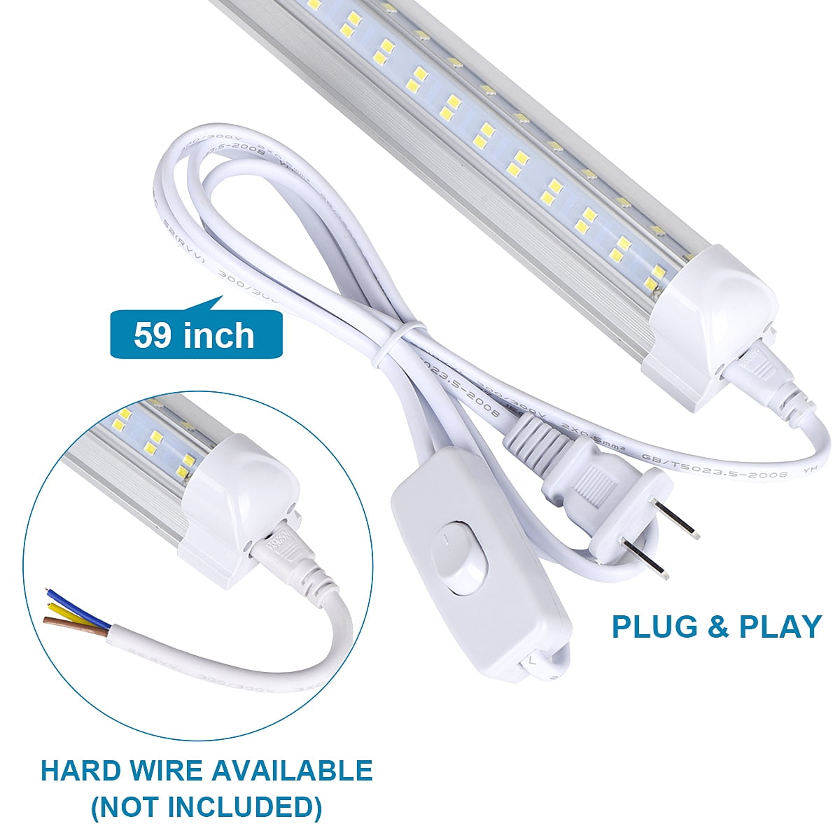 10Pack, Led Shop Lights,8FT LED Light 120W 5000K 19500LM Led Daylight,Garage Light Linkable Clear Cover Integrated V-Shape for Garage Warehouse Workbench Workshop