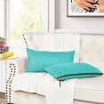 thumbnail image 4 of Home Soft Things Suede Throw Pillow Cover with Big Zipper 2 Pieces - Baltic Blue - 14" x 26", 4 of 6