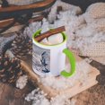 thumbnail image 5 of 3dRose, USA, Minnesota, Vermillion. Snowy Owl taking off from snow., 15oz Two-Tone Green Mug, 5 of 7
