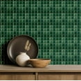 thumbnail image 2 of S4Sassy Mosaic Tile Pattern Wallpaper - Green Wall Covering, 25" X 60" Self-Adhesive Textured Vinyl Wall Paper, Walls Wrap, Modern Minimalist Wallpaper For Office, Bedroom, Workspaces, 2 of 8