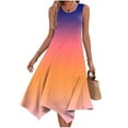 thumbnail image 2 of Erwazi Summer Flowy Dresses for Womens Short Sleeve Scoop Neck Sundress Tie-Dye Midi Tank Dress Casual Beach Vacation Tshirt Dress with Pockets, 2 of 6