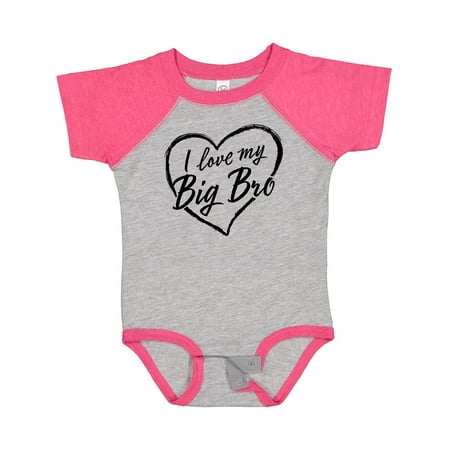 

Inktastic I Love My Big Bro in Black Chalk Heart Gift Baby Boy or Baby Girl Bodysuit
