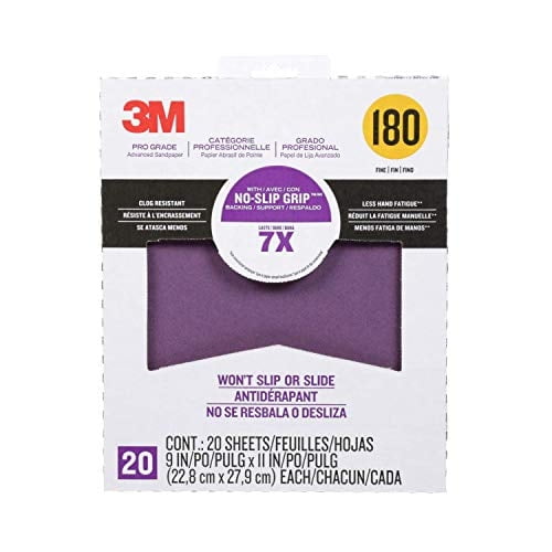 Papel de lija 3M 26180CP-P-G 180 Grit Pro Grade, antidesliza