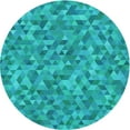 thumbnail image 1 of Ahgly Company Machine Washable Indoor Round Transitional Aqua or Cyan Blue Area Rugs, 4' Round, 1 of 7
