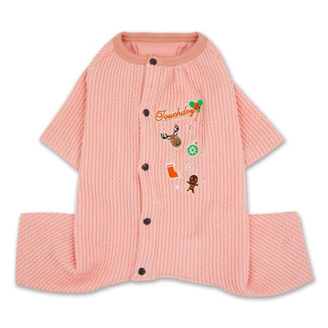 Ciesta-Luxe Designer Thermal Dog Jumpsuit Pajamas, Pink - Large