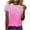 Hot Pink, variant on Fesfesfes Womens T Shirt Women's Fashion Gradient Printed Round Neck Short Sleeves Casual T-Shirt Top T Shirts for Women M(US:6)